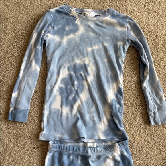 Baby Noomie 2 Piece Pima Cotton Tie Dye Blue White Pjs Pajamas Size 5 - Picture 4 of 15